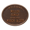 Personalized Whitehall Products Welcome House Plaque in Antique Copper Finish