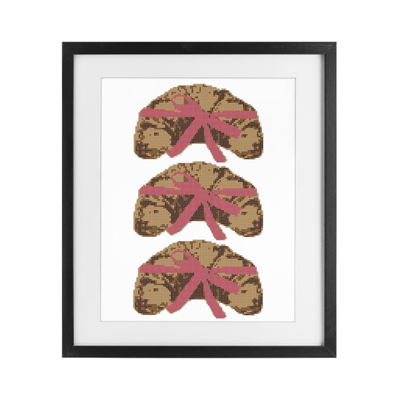 Stupell Industries Trio of Ribbon Croissants Black Framed Print Under Glass, design by Lil' Rue