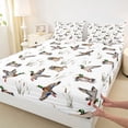 thumbnail image 3 of jejeloiu Mallard Duck Twin Sheet Sets,Rustic Botanical Bedding For Men Women 3pcs, 3 of 7