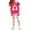 Hot Pink, variant on Glisme 2 Pcs Girls Outfit Personality Fashion Cute Printed Short Sleeve Top And Leggings Set Trend Clothing Set For Girl Size 18-24 Months, Hot Pink
