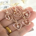 thumbnail image 4 of K-KED A-Z Rose Gold Heart Alphabet Letter Necklace Initial Name Pendant Chain Choker-X, 4 of 9