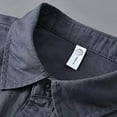 thumbnail image 4 of JTieacloth Mens Work Button Down Shirts with Pocket Male Casual Versatile Cotton Linen Linen Long Sleeved Shirt Gray, 4 of 5