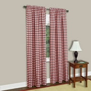 Achim Buffalo Check Window Curtain Panel, 42 x 84, Burgundy