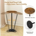 thumbnail image 4 of Drink Table Small Side Table with Marble Base Pedestal Side Table Drink Tables for Small Spaces Round End Table Mini Side Table for Sofa Couch Chair Patio, Brown and Black, 4 of 15