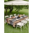 thumbnail image 5 of 60x120 Inch Outdoor Tablecloth with Umbrella Hole Zipper Rectangle Texas Star Vintage Rectangular Tablecloths Outside Waterproof Berry Grey Blue Brown Wooden Patio Table Cloth Cover for Picnic Party, 5 of 8