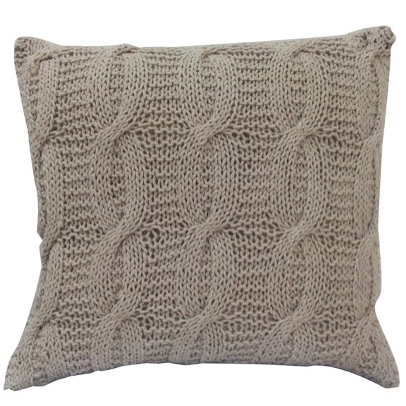 A and B Home A&B Home Beige 18-inch Beige Cable Knit Throw Pillow