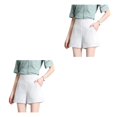 thumbnail image 4 of Minnieouse Pantalones cortos acampanados de Color liso elegantes de cintura alta para primavera y verano, traje holgado con bolsillos prácticos, Blanco XS 2Conjunto, 4 of 6