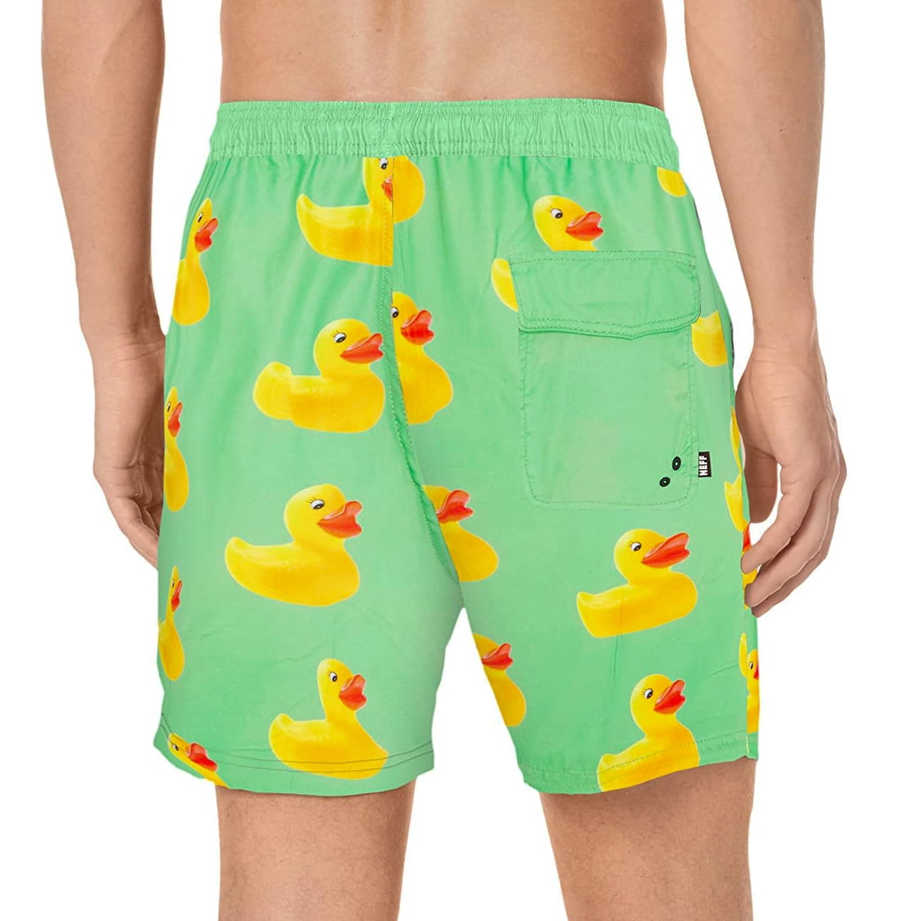 NEFF Men's Daily Green Ducky Hot Tub Board Shorts for Swimming