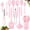 Pink, variant on VIVAYO 12 Pcs Silicone Kitchen Utensil Set, Kitchen Cooking Spatula Sets with Holder for Cookware Heat Resistant Spoons, Turners,Tongs, Whisk, Basting Brush, Pink
