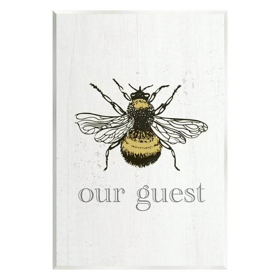 Stupell Industries Be Our Guest Bumblebee Animals & Insects Painting Unframed Art Print Wall Art, 10 x 15