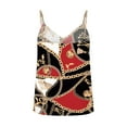 thumbnail image 5 of Spring Tops for Women Tank Tops for Women under $5 Women's Fashion Casual Printed Vest V-Neck Sleeveless Chain Blouse Tops, 5 of 5