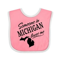 Inktastic Someone in Michigan Loves Me Boys or Girls Baby Bib