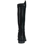 HORZE Rover Kids Tall Field Boots, Starter Horse Riding Boots with Stretchy Easy-Fit Synthetic Leather and Rear Zipper - Black - 4