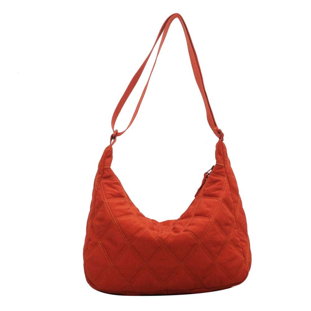 Yucurem Autumn Winter Space Padded Nylon Shoulder Bag, Solid Color