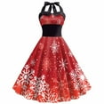 thumbnail image 1 of Birdeem Robe de Mode Sans Manches à Imprimé de Noël pour Femmes, 1 of 1