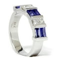 thumbnail image 2 of Pompeii 1 1/2ct Princess Cut Diamond & Blue Sapphire 14K White Gold Ring (G/H,I1), 2 of 3