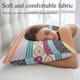 thumbnail image 5 of Bohemia Ethnic Pillow Covers, Linen Long Throw Pillow Case, Boho Tribal Teal Orange Purple Stripes Leaves Holiday Pillow Protector Decorative Cushion Cover for Living Room/Bedroom 12" x 20", 5 of 8
