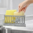 thumbnail image 5 of Huayishang Kitchen Drain Rack Household Rag Rack Kitchen Supplies Table Top Cleaning Rack Sink Storage Rack Household Large Sponge Storage Rack, Kitchen Essentials Clearance Sale Blue, 5 of 9