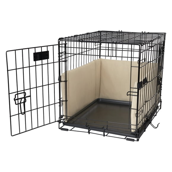 Pet Dreams Parachoques para jaula de perro, forro cómodo y protector de cola de perro para el interior de la jaula, se adapta a jaulas iCrate de 18, 24, 30, 36, 42 y 48 pulgadas (caqui, extragrande, 4