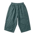 thumbnail image 4 of fheaev Wide Leg Shorts for Women Elastic Waist Knee Length Loose Fit with Pockets Summer Casual Beach Vacation Wear M-3XL, 4 of 6