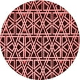 thumbnail image 1 of Ahgly Company Machine Washable Indoor Round Transitional Pastel Red Pink Area Rugs, 3' Round, 1 of 7