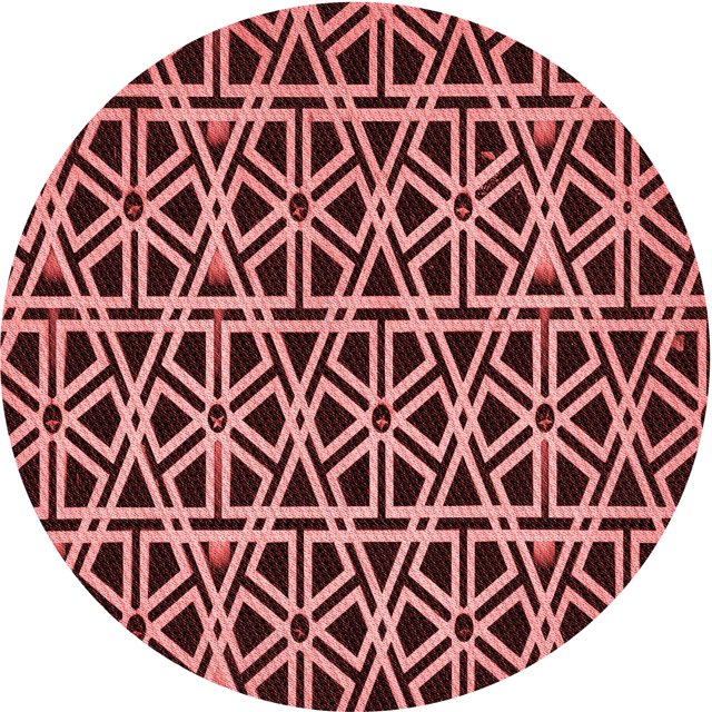 Ahgly Company Machine Washable Indoor Round Transitional Pastel Red Pink Area Rugs, 5' Round