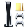 thumbnail image 1 of PlayStation 5 Customization Bundle: Disc Version Console and 2 Wireless Controllers with Mytrix Customized Body Plate - Yellow, 1 of 7
