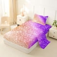 thumbnail image 2 of jejeloiu Purple Orange Sparkling Print Twin Sheet Sets Kids,Multicolor Aesthetic Art Bedding For Girls,3pcs, 2 of 6