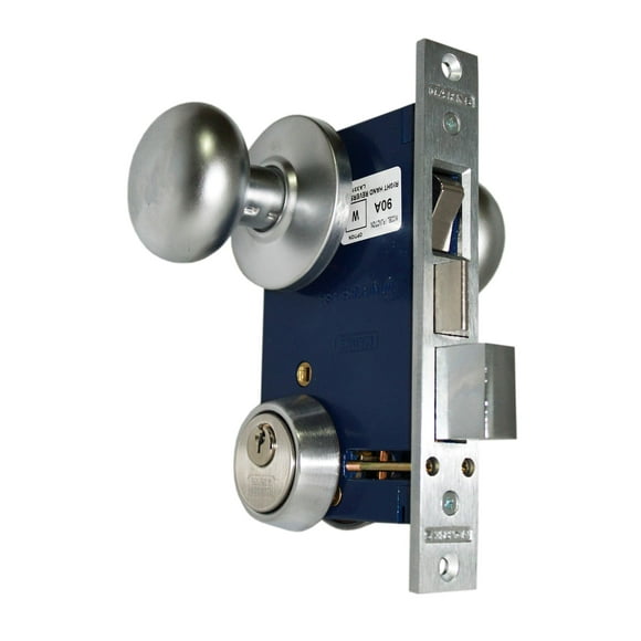 Marks 22AC RHR Satin Chrome Double Cylinder Iron Gate Ornamental Mortise Lock Set with 2-1/2" Backset