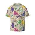 thumbnail image 3 of Goofa Colorful Poodle Dog Printed Men's Casual Short-sleeved Shirt,Lightweight Breathable Button-down,Summer Casual men's top,Versatile Fashion shirt-X-Large, 3 of 7