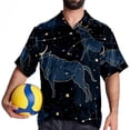 thumbnail image 4 of Taurus Constellation Men's Short Sleeve Hawaiian Shirt, Casual Printed Button Down Beach Tops, Summer Poplin Spread Collar Unisex Button Down Shirts, 4 of 6