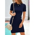 thumbnail image 6 of PRETTYGARDEN Womens Spring Dresses Summer Work Business Casual Bodycon Short Sleeve Sweater Cocktail Sheath Dress, 6 of 7