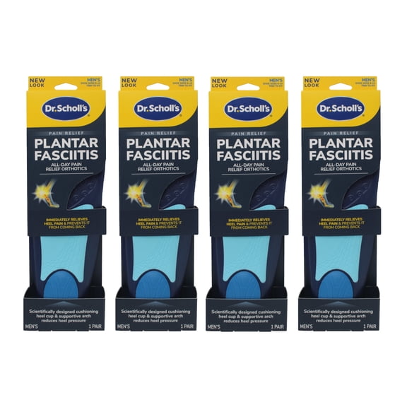 Pack of 4 Dr. Scholl's Plantar Fasciitis Pain Relief Orthotics Inserts - Men's 8-13 - Each - Package may vary