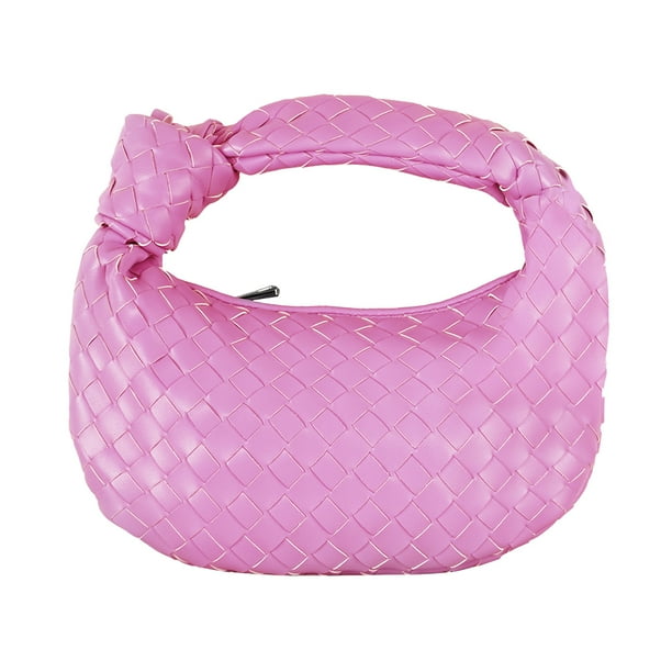Bolso Hombro Anudado para Mujer Elegante Bolso Con Asa Superior Bolso Elegante para Niña (rosa Roja)