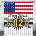 thumbnail image 1 of Patriotic Shower Curtain with 2025 New Year Design Festive Gold Accents, 1 of 4