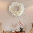 thumbnail image 2 of 1PCS Natural Pampas Grass Wreath, Fall Farmhouse Boho Pampas Grass Garland Bohemian Wall Decoration for Front Door DIY Wreath Arrangement, 2 of 7