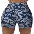 thumbnail image 2 of Lsque Dragon Pattern High Waisted Biker Shorts for Women-Tummy Control Fitness Athletic Workout Running Yoga Gym Shorts,Moisture-Wicking-Small, 2 of 9