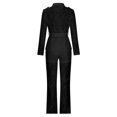 thumbnail image 6 of Women's 2 Piece Outfits 2024 Floral Lace Long Sleeve V Neck Button Down Shirts Wide Leg Flare Pant Suits Set Elegant Matching Sets Office Work Clothes, 6 of 6