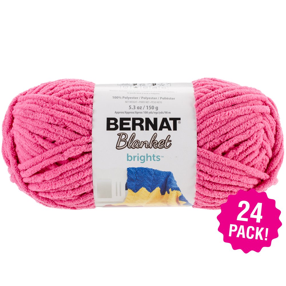 Bernat Blanket Brights Yarn Pixie Pink, Multipack of 24