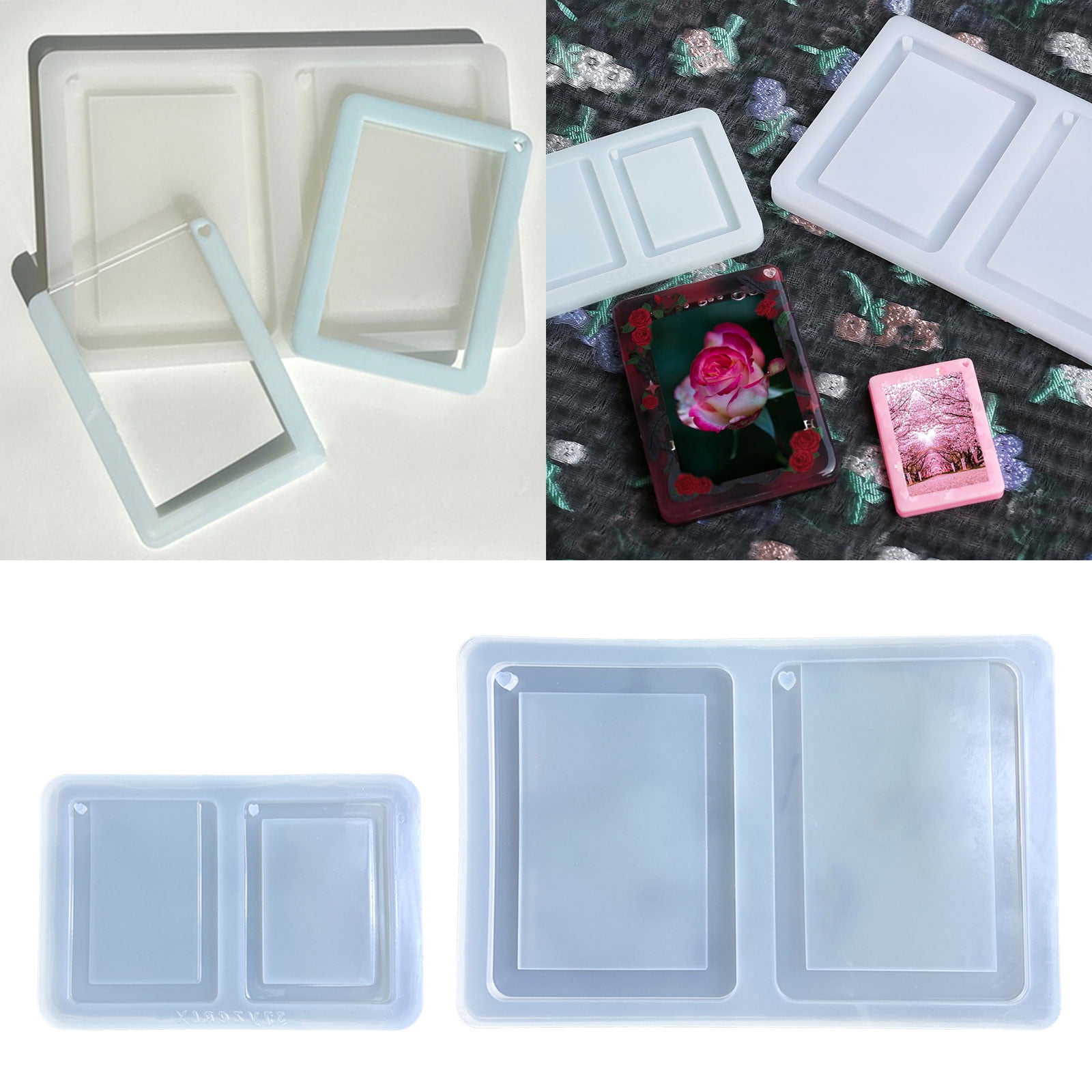 Geometry Photo Frame Epoxy Mold Silicone Pendant Mould for Resin Decorative Crafts Jewelry Making