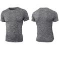thumbnail image 4 of Camisas de Manga Corta de los Hombres de Color Sólido Secado Deportivo Tren Cuello Redondo, Ligero Poliéster Spandex para el Ejercicio Y Diario, 4 of 7