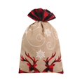 thumbnail image 1 of Christmas Candy Bag Linen Party Easy To Clean Multicolor Plaid Cloth Embroidered Snowman Deer Large Bags, 1 of 11
