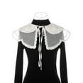 thumbnail image 2 of INSPIRE CHIC Detachable Fake Collar, Lace Embroidery Knit Little Shawl False Peter Pan Collar for Blouse, 2 of 5