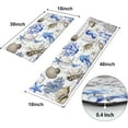 thumbnail image 2 of 2Pcs Kitchen Mats for Floor, Coastal Beach Kitchen Rugs Non Slip Washable, Seashell Anti Fatigue Mats for Kitchen Floor, Coral Standing Floor Mats for Home/Office, 18''''x30''''+18''''x48''''(Blue), 2 of 6