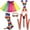 Style-F, variant on 80s Costume Accessories Set for Women, 80s Fancy Dress Outfits with Tutu Leg Glove Necklace Headband Earring Glasses