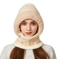 thumbnail image 4 of CYSFASHION 3 In 1 Beanie Hat for Women Fall Fashion Women's Hats & Caps Face Mask Cozy Winter Scarves Beige, 4 of 8
