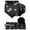 Black & White, variant on Floral Tie for Men, 4PCS Necktie Set with Pocket Square, Tie Clip & Lapel Pin
