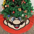 thumbnail image 3 of Falda para árbol de Navidad de Mario, suave y divertida, decoración navideña de granja con cuello para árbol de Navidad de 48", 3 of 4
