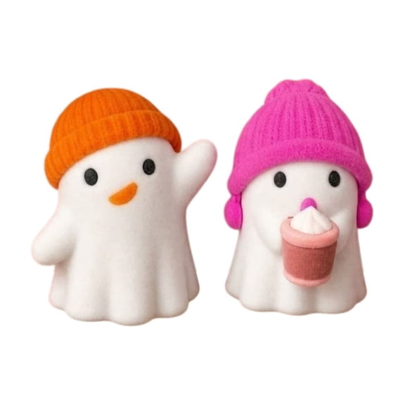 Ghost Figurine, Cute Finger Ghost Resin Statue, Halloween Decorations Indoor, for Indoor, Porch, Shelf C