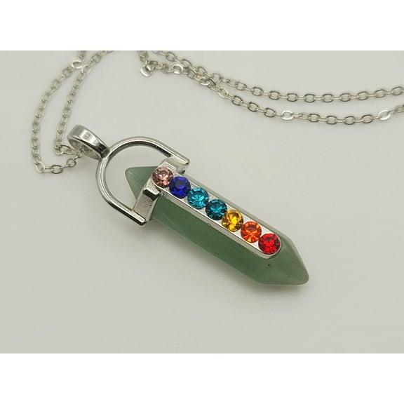 Green Aventurine Healing Crystal Point Necklace